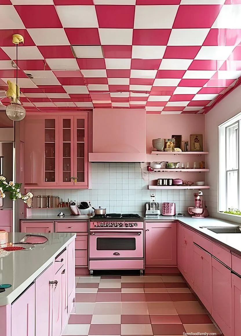 14614 vintage pink kitchen furniture