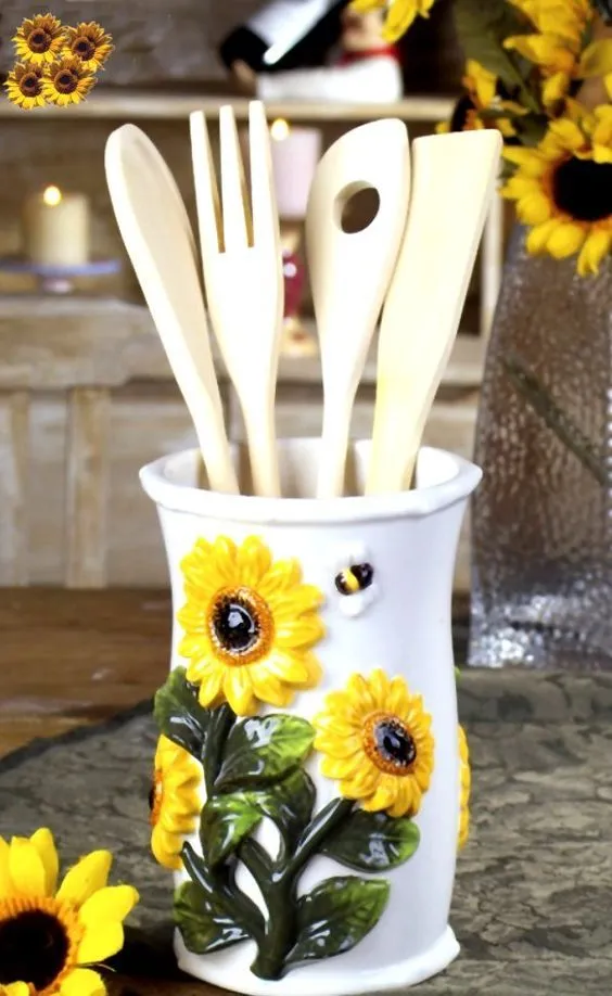 14629 sunflower kitchen towels