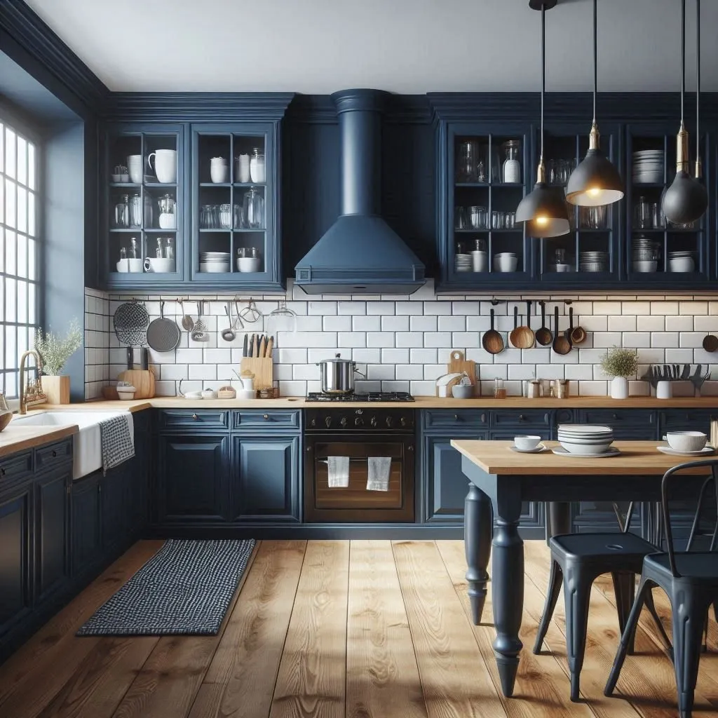 14709 navy tan kitchen accessories