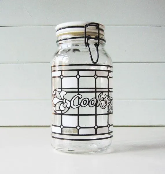 14802 black and white kitchen cookie jar 6
