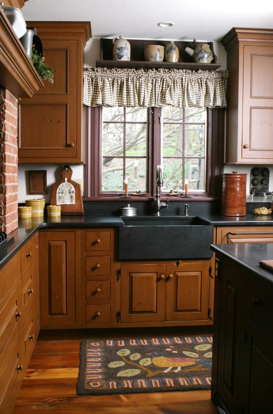 14803 red kitchen cabinetry