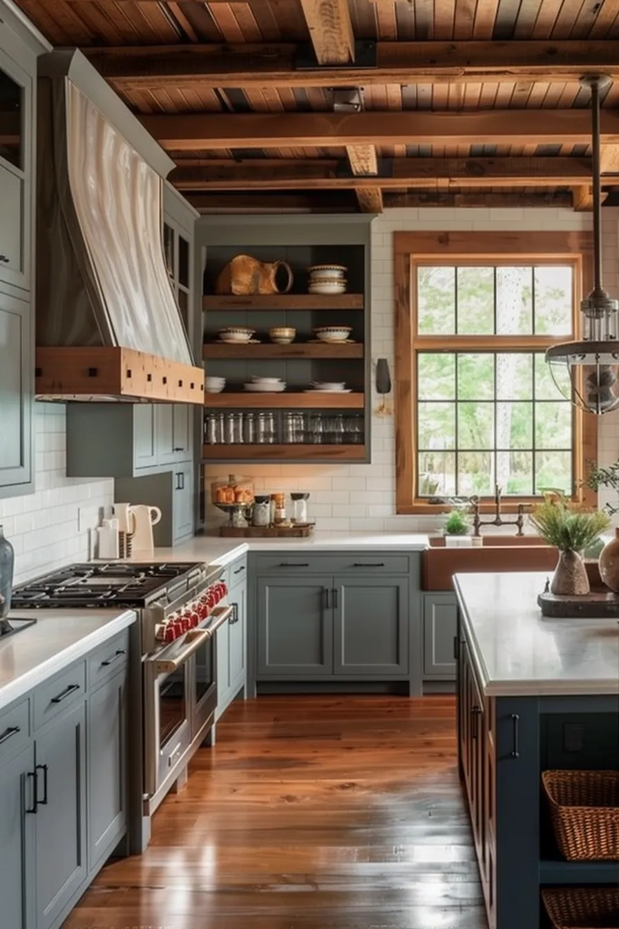14854 farmhouse kitchen blue